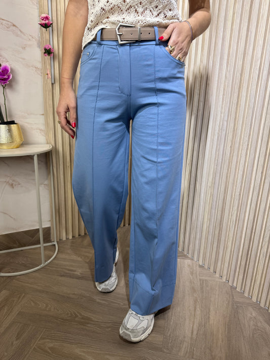 PANTALONE AZZURRO CON CINTURINO