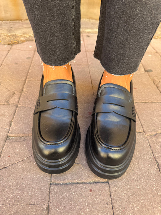 MOCASSINI NERI ECOPELLE