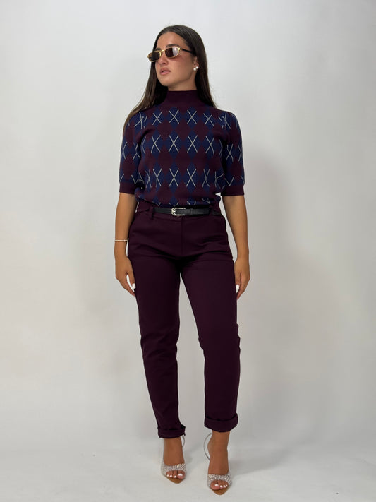 PANTALONE COMFORT BORDEAUX