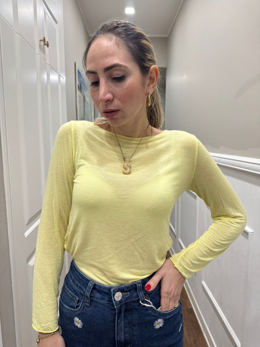 MAGLIETTINA MISTO CASHMERE NEW GIALLO