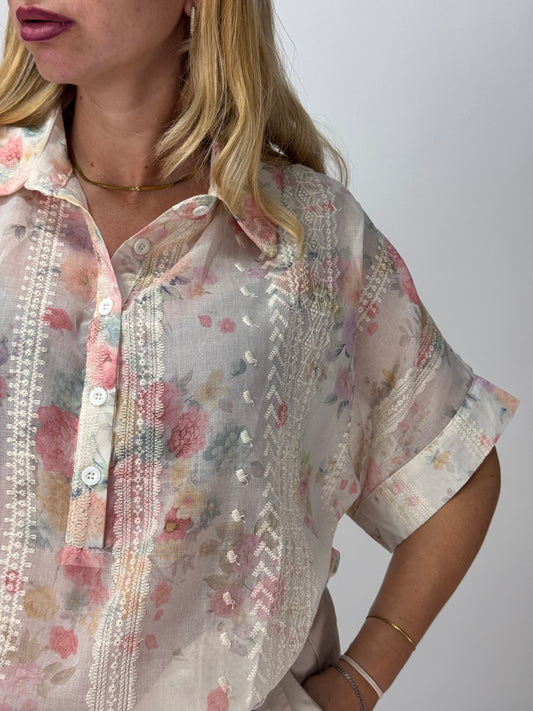 CAMICIA RICAMI E FIORI