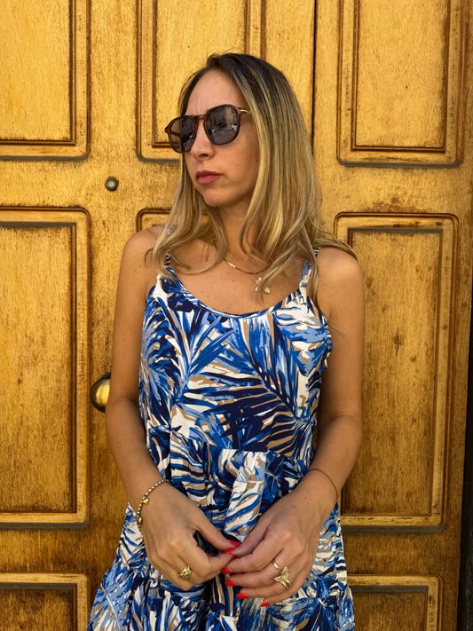 VESTITO FOGLIE COLORATE