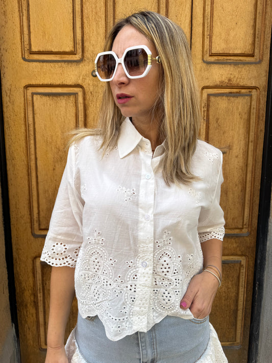 CAMICIA CROP SANGALLO