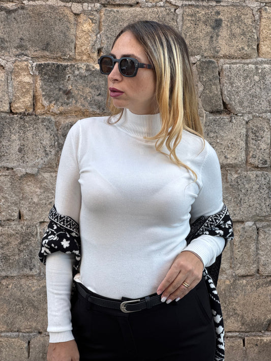 MAGLIONCINO MEZZO COLLO BIANCO