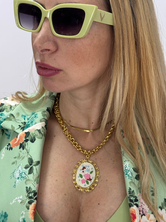 COLLANA FIORE IN TELA