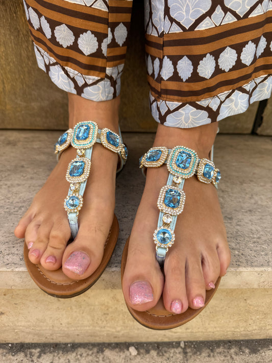 SANDALI PIETRE AZZURRE