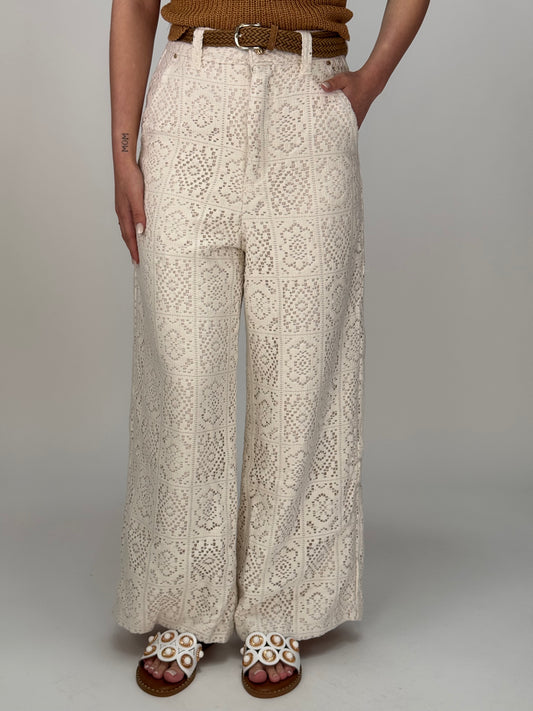 PANTALONE PALAZZO RICAMI