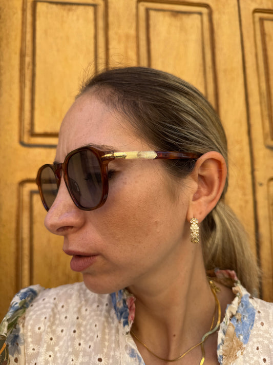 OCCHIALI TARTARUGATI VETRI AZZURRI