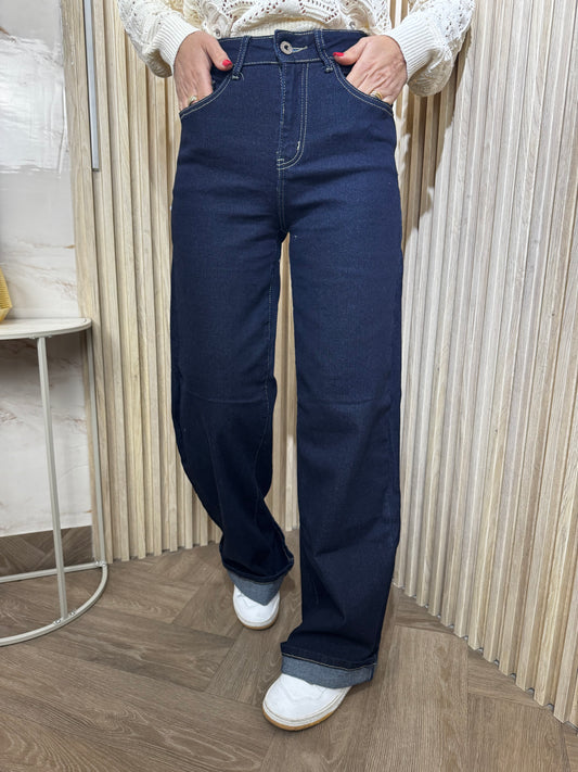 JEANS PALAZZO LAVAGGIO SCURO