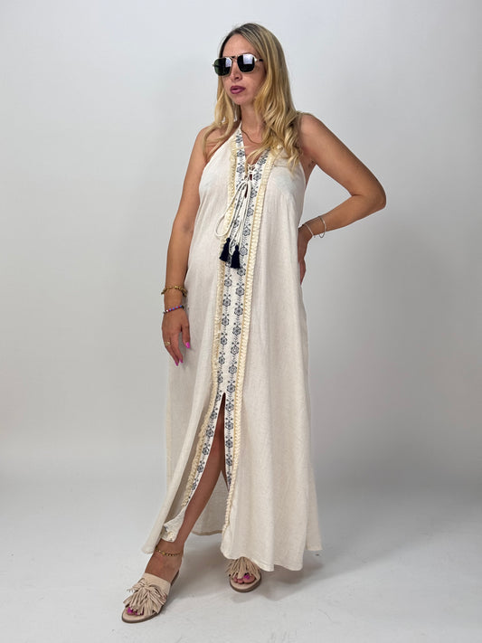 VESTITO OCEAN RICAMI BLU