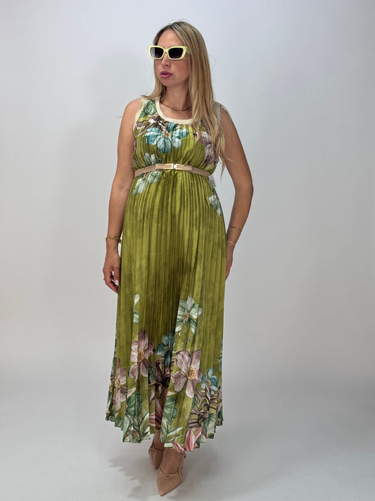 VESTITO FLOREAL VERDE