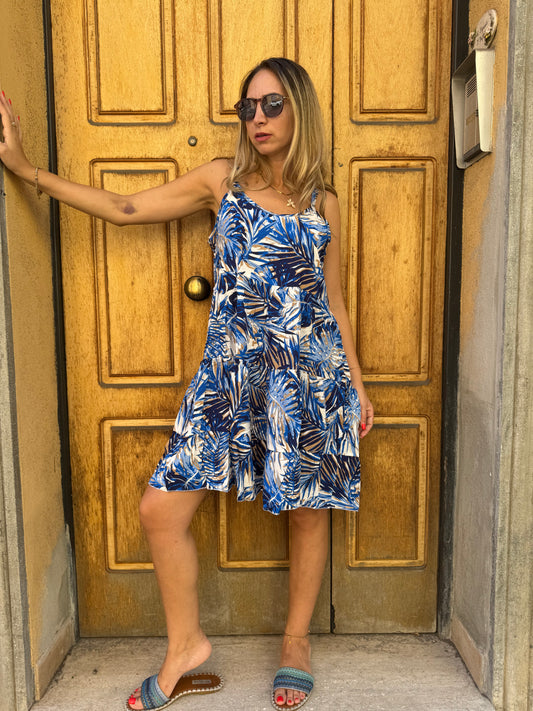 VESTITO FOGLIE COLORATE