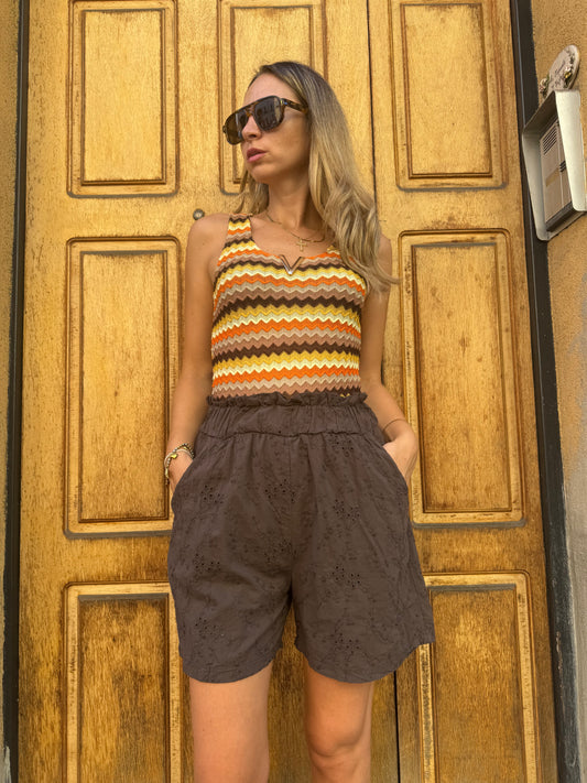 PANTALONCINO PIZZO SANGALLO CHOCO