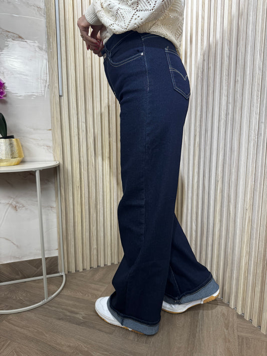 JEANS PALAZZO LAVAGGIO SCURO