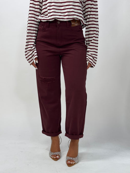 JEANS ARIELLE BORDEAUX