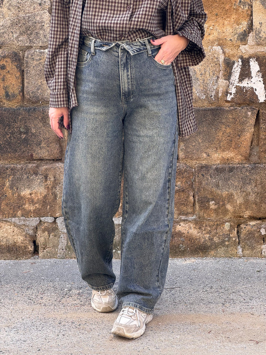 JEANS SABBIATO RISVOLTO