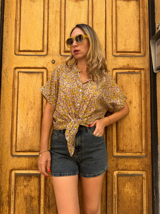 CAMICIA FIORELLINI LIME