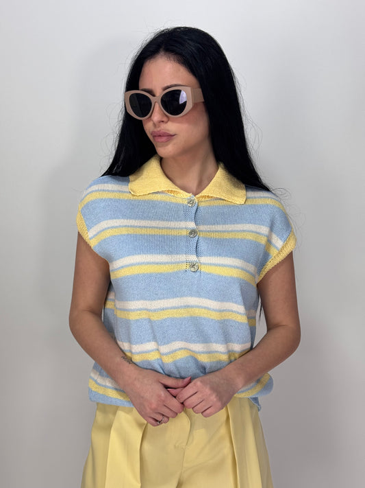 MAGLIONCINO MINDY RIGHE GIALLE