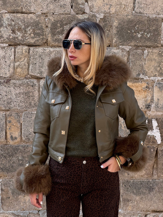 GIUBBINO HARPER CON CAPPUCCIO VERDE OLIVA