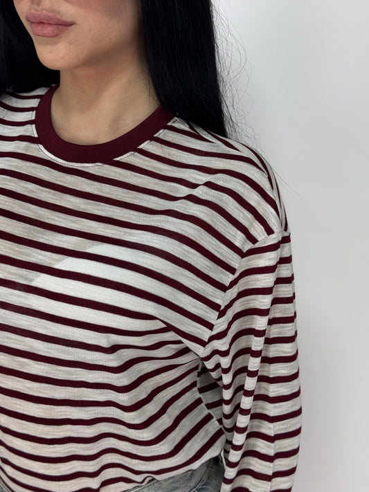 MAGLIA DOROTHY RIGHE BORDEAUX