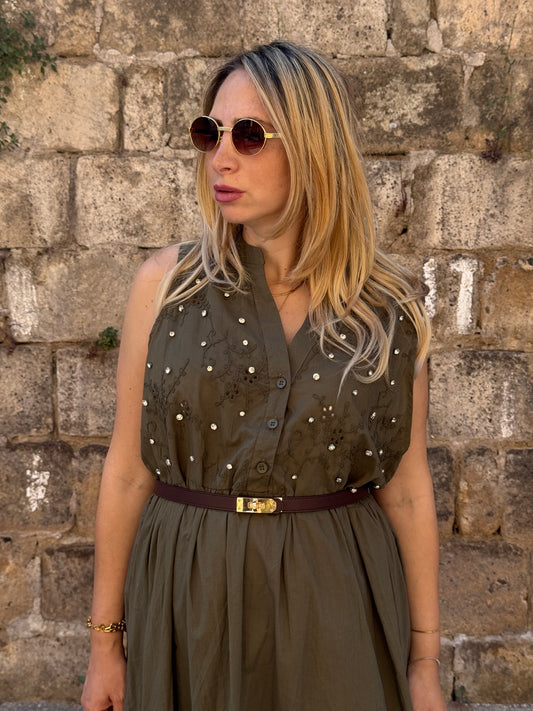 VESTITO SELENE VERDE MILITARE