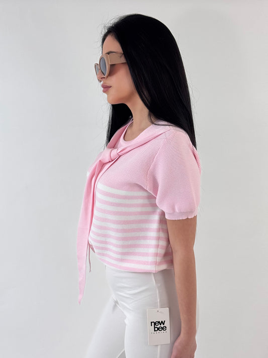 MAGLIONCINO DAFNE RIGHE BIANCHE