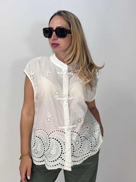 CAMICIA FIORELLINI DI PIZZO SANGALLO