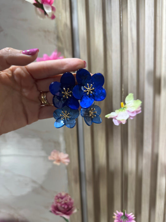 ORECCHINI FIORI BLUE