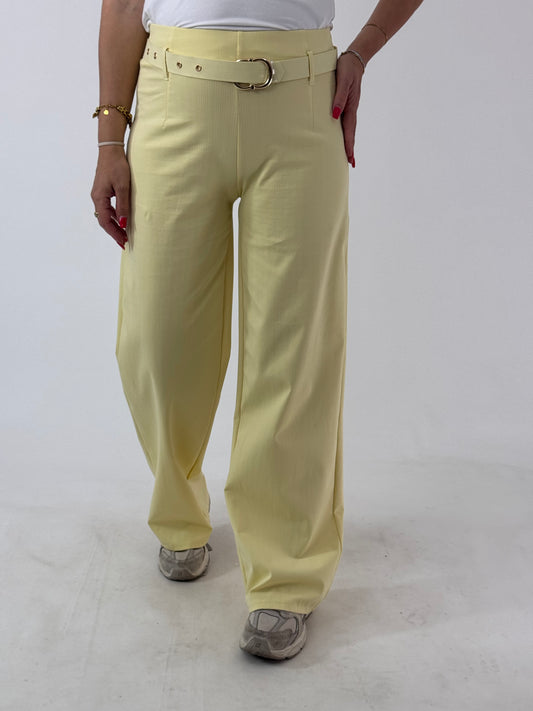 PANTALONE INES GESSATO GIALLO