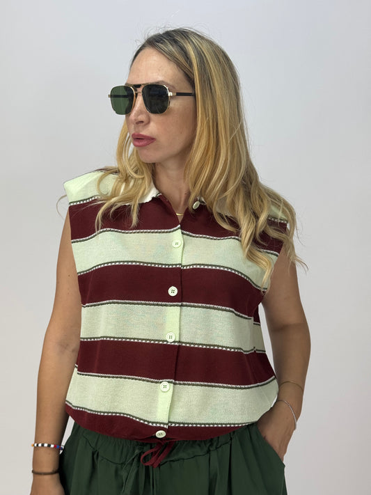 CARDIGAN HOLLY RIGHE MENTA