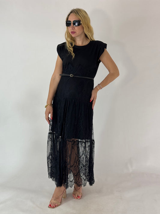 VESTITO PIZZO NERO GARCIA