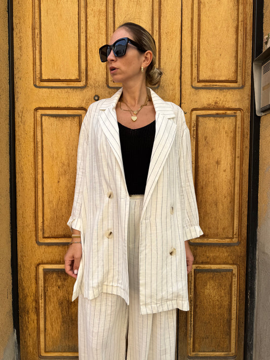 TAILLEUR GESSATO LINO BIANCO