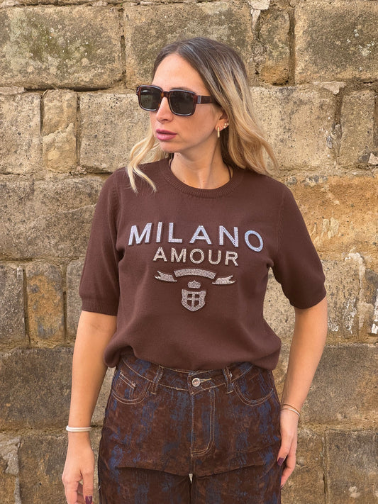 MAGLIONCINO MILANO AMOUR CHOCO
