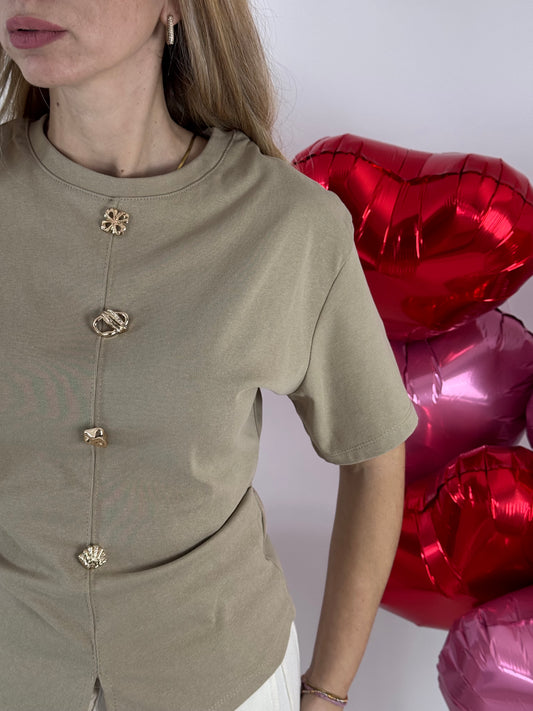 MAGLIETTINA PATRICIA VERDE MILITARE