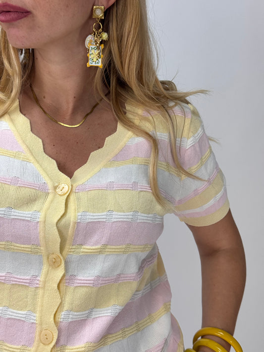 CARDIGAN RIGHE PASTELLO