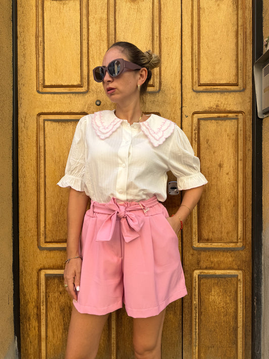 CAMICIA COLLETTO RICAMATO