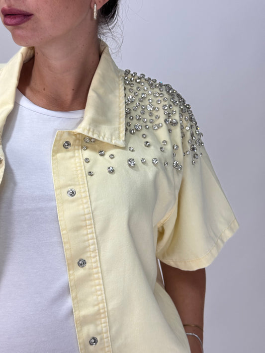 COORDINATO GIALLO CON STRASS