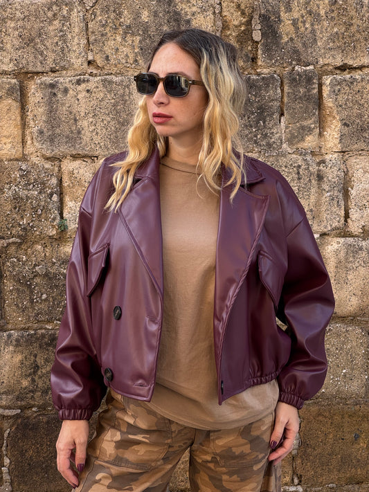 BOMBER IN ECOPELLE PRUGNA