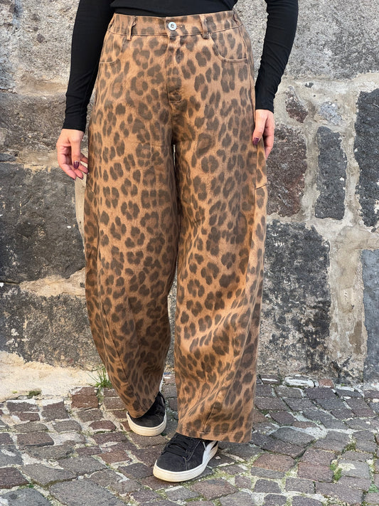 JEANS ANIMALIER BEIGE