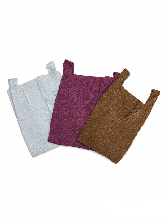 CONFEZIONE DA 3 TOP LUREX