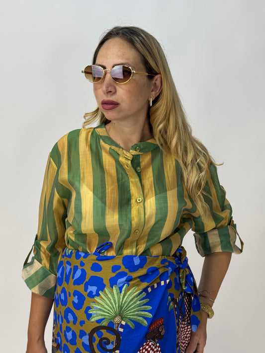 CAMICIA RIGHE VERDE/GIALLO