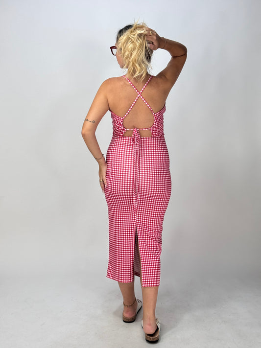 VESTITO QUADRETTI ROSSI