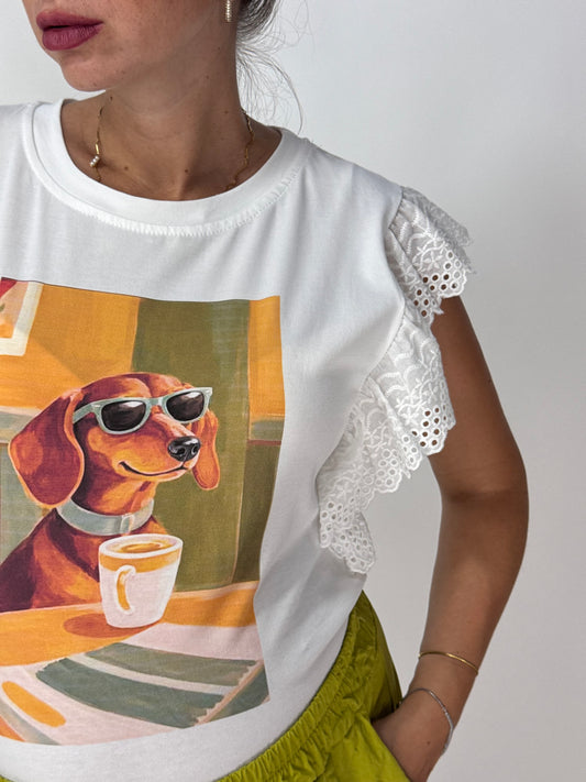 T-SHIRT DOG IN PIZZO
