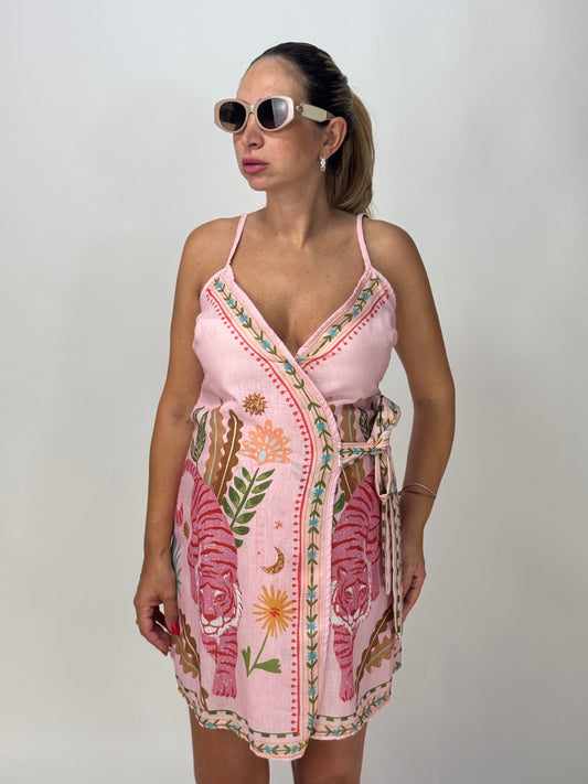 VESTITO A PORTAFOGLIO ROSA