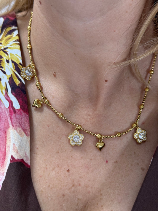 COLLANA FIORI DI STRASS