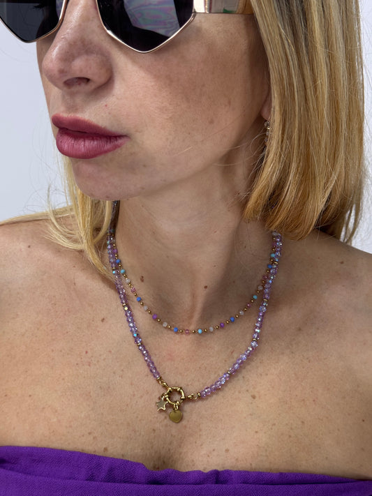 COLLANA CORALLI VIOLA