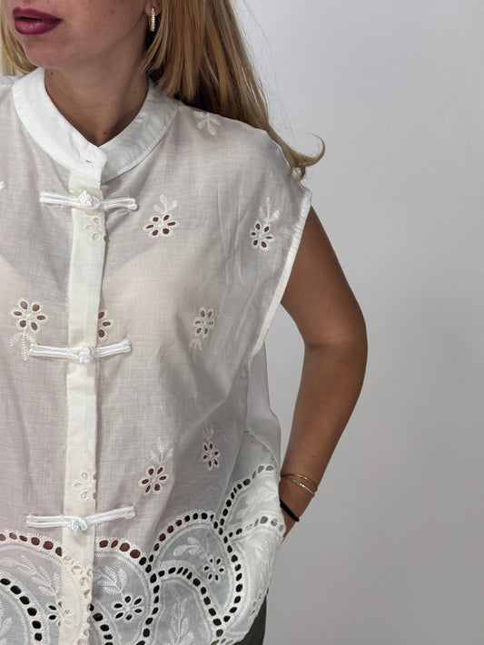 CAMICIA FIORELLINI DI PIZZO SANGALLO