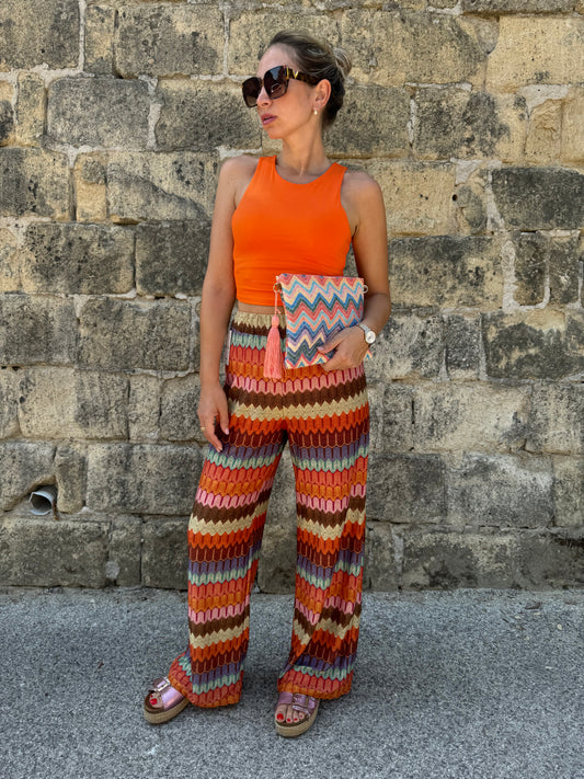 PANTALONE LUREX ARANCIO