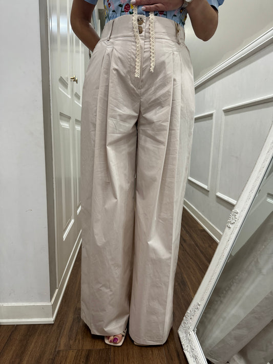 PANTALONE GAUCHO PALAZZO BEIGE