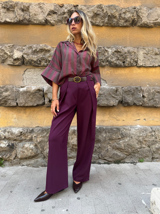 PANTALONE PINCES BORDEAUX